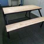 Picnic Table with Benches Transformed from a Garden Bench