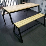 Picnic Table with Benches Transformed from a Garden Bench